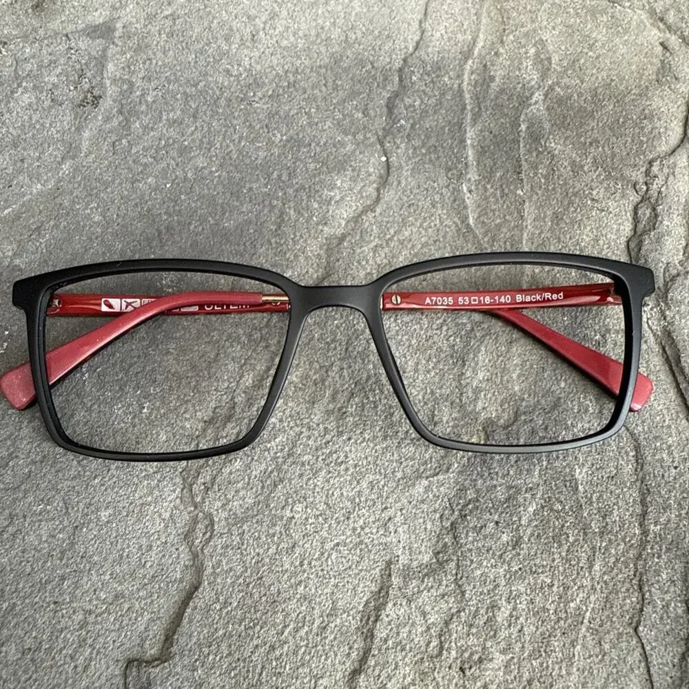 ULTEM A7053 RED BLACK AUTHENTIC DESIGNER FRAMES EYEGLASSES 53-16-140